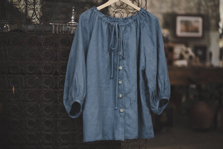 Clementina Linen Blouse - made to order