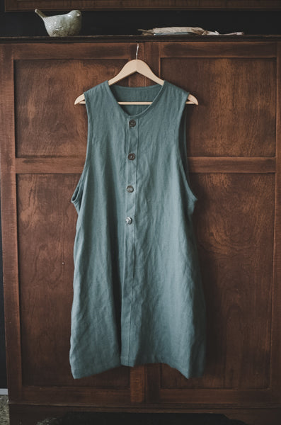 Button Up Linen Vest - made to order