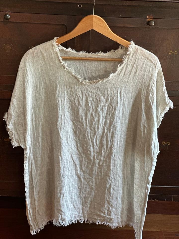 Everyday tee - Natural Sheer - unravelled edges