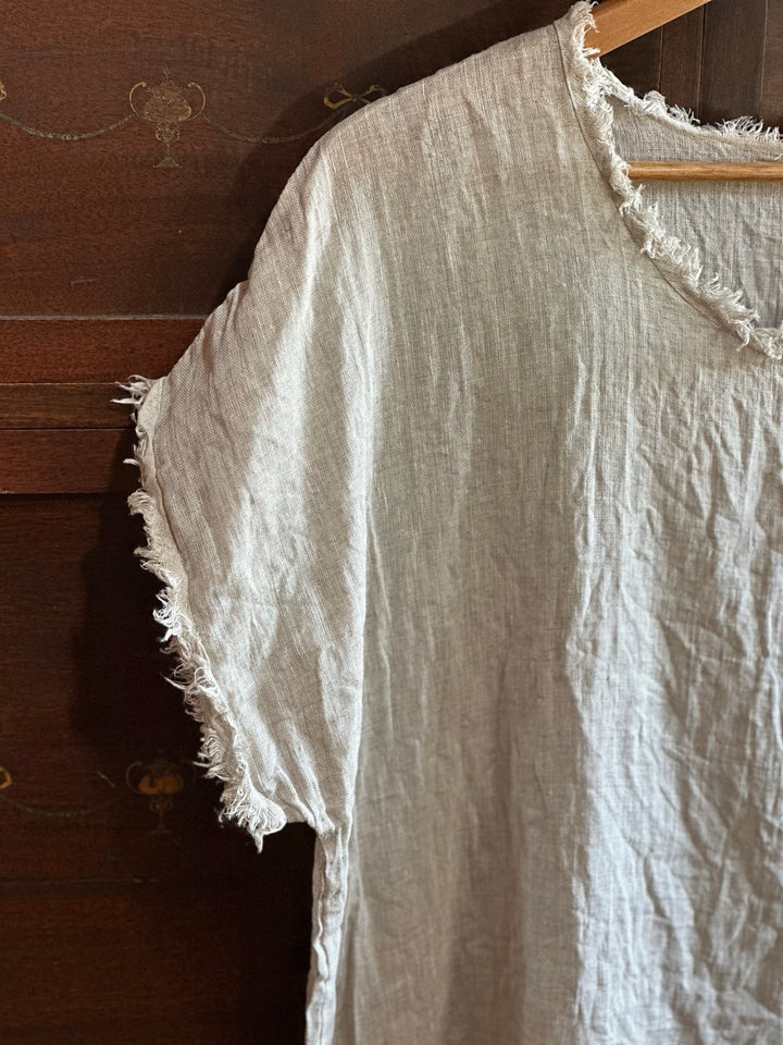 Everyday tee - Natural Sheer - unravelled edges