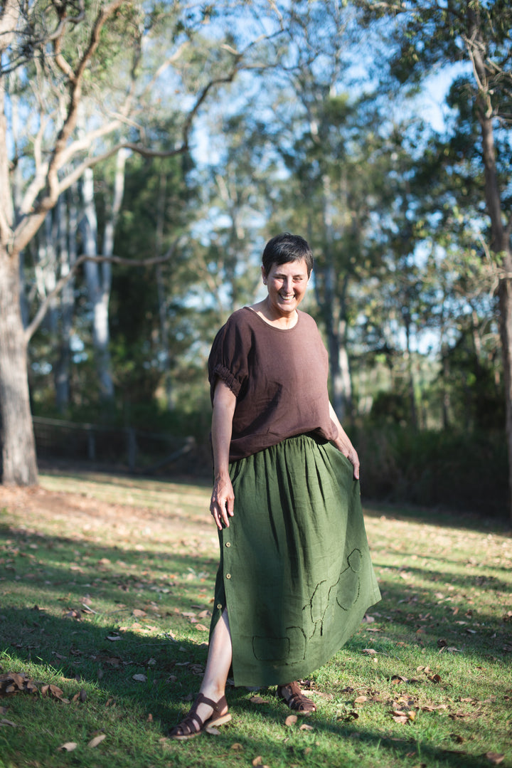 Not Everyday Linen Skirt - made to order