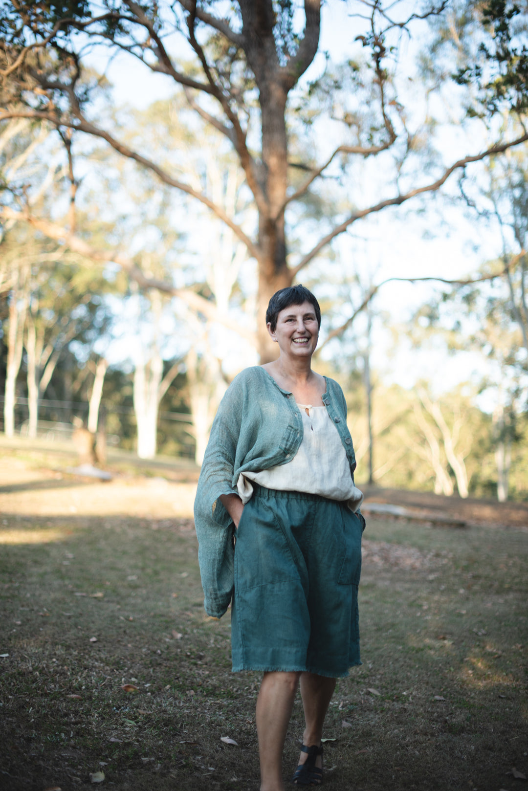 Flow linen Pop-Over top - made to order