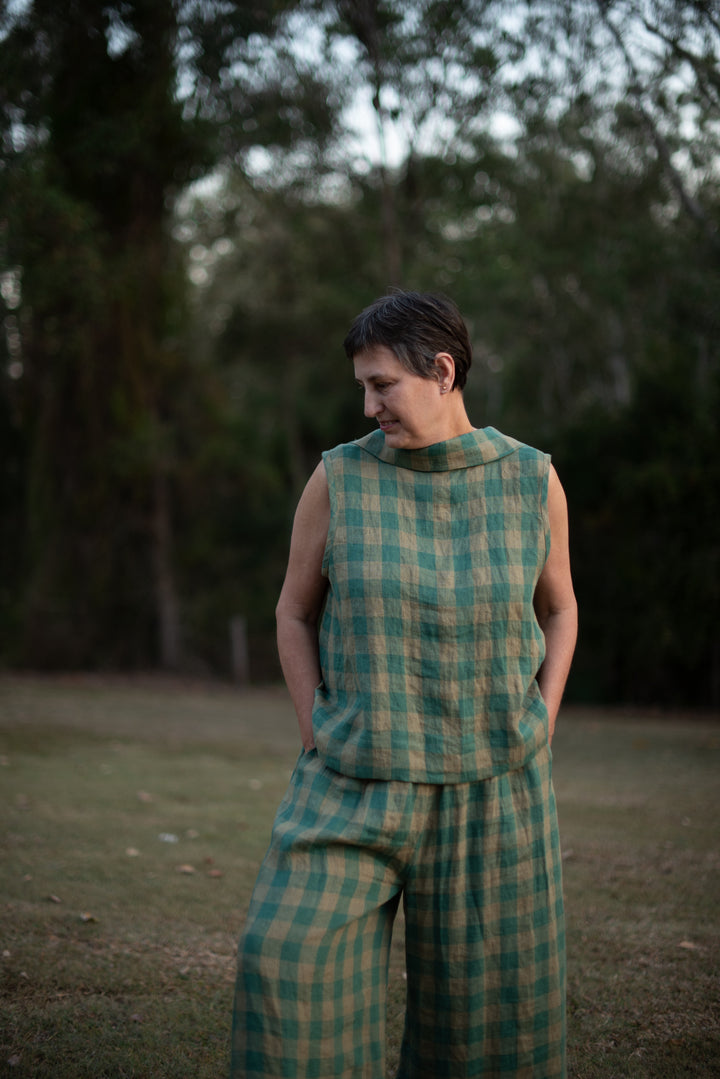 Listen Linen Vest top - made to order