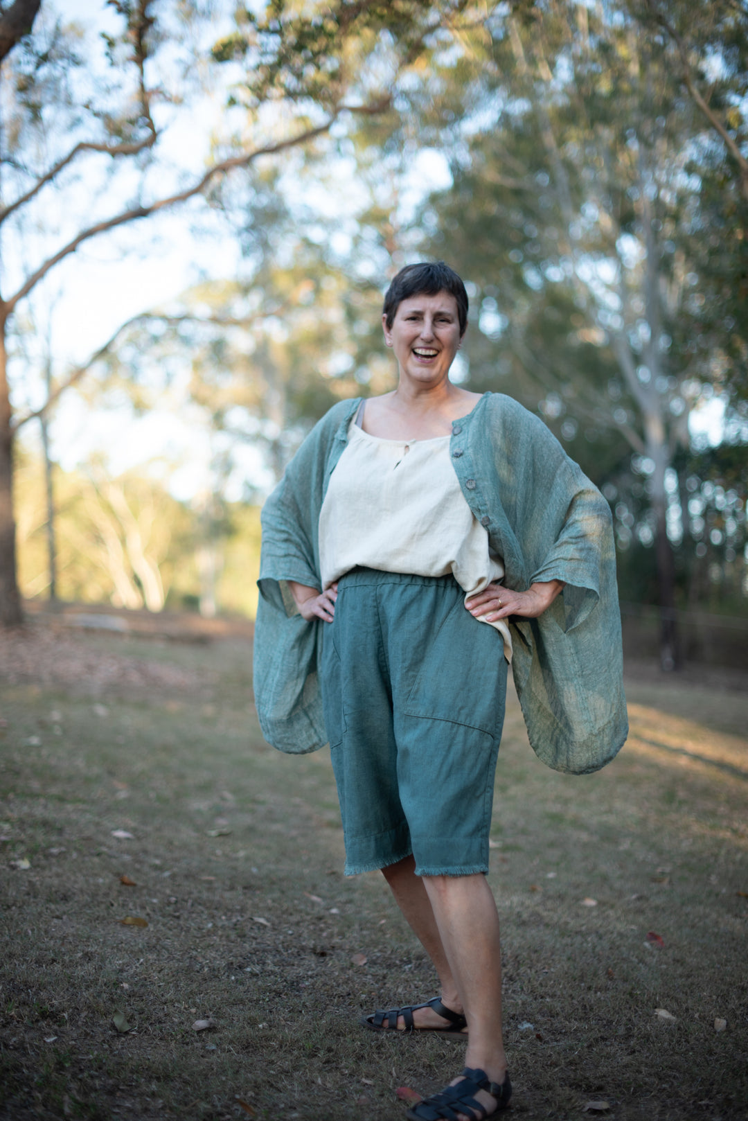 Flow linen Pop-Over top - made to order