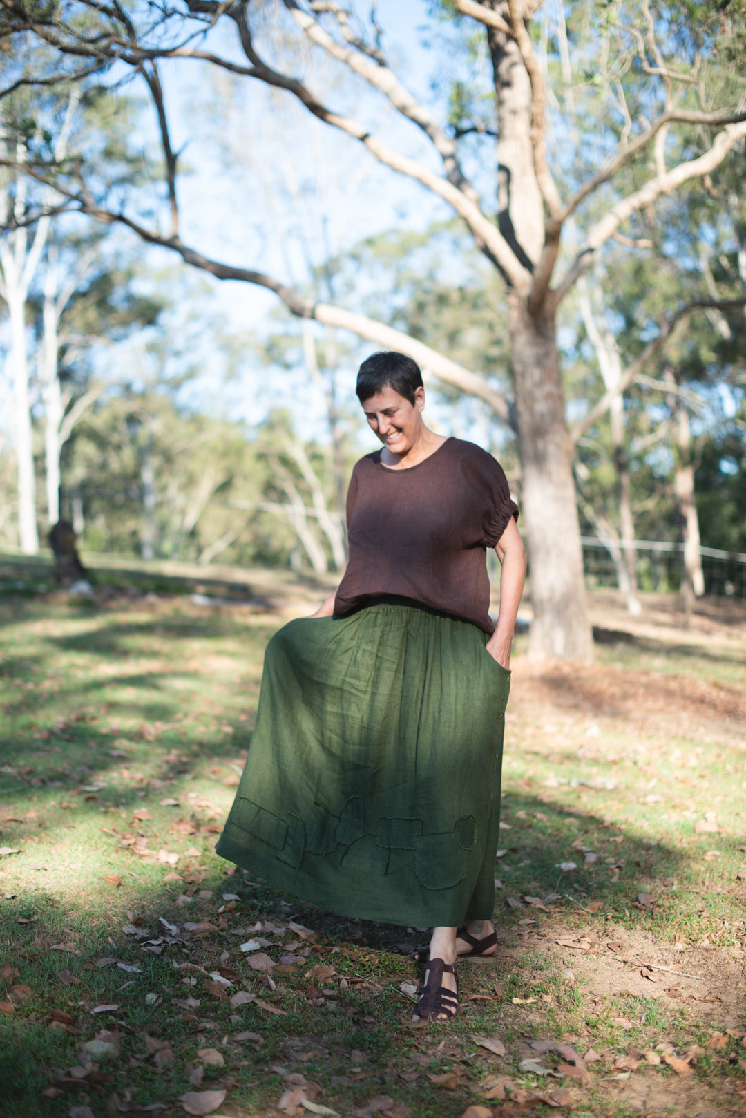 Not Everyday Linen Skirt - made to order