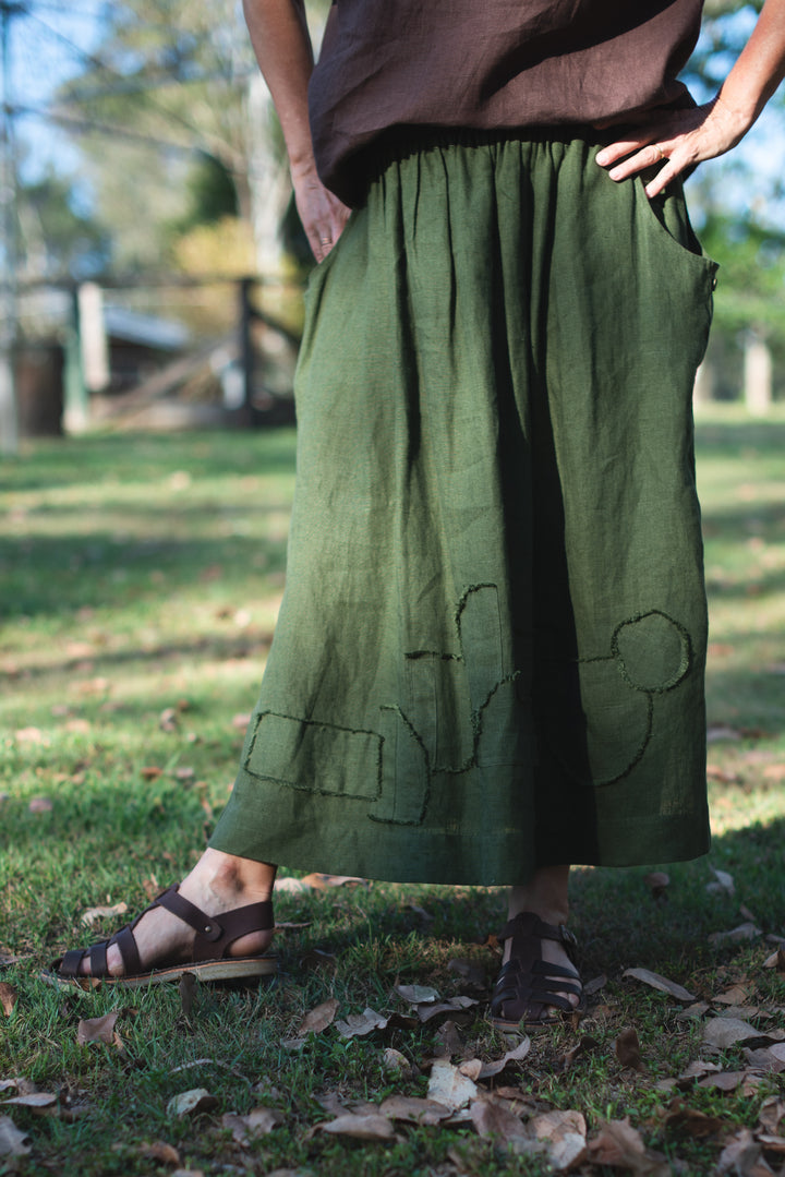 Not Everyday Linen Skirt - made to order