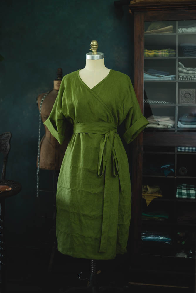 Clara Linen Wrap Dress - made to order