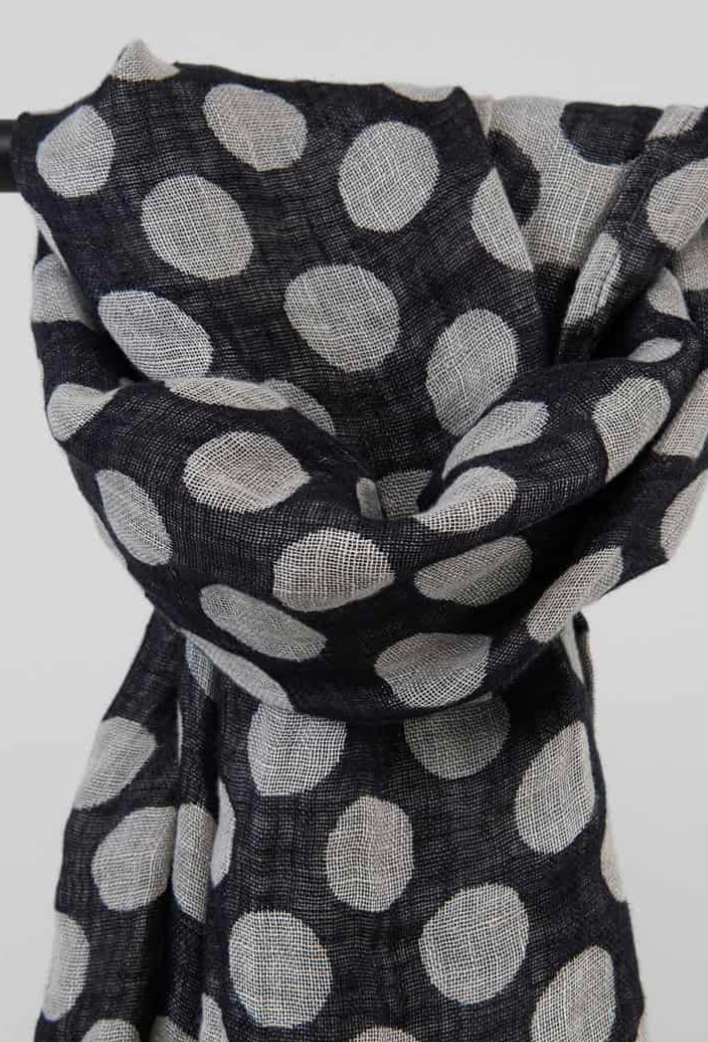 Linen Shawl/Wrap - Black Natural Bubbles PRE ORDER
