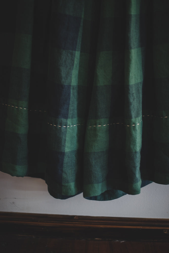 Green/Navy Check Over Flow Pants - available now