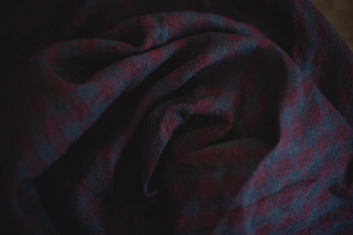 Navy Crimson Gingham