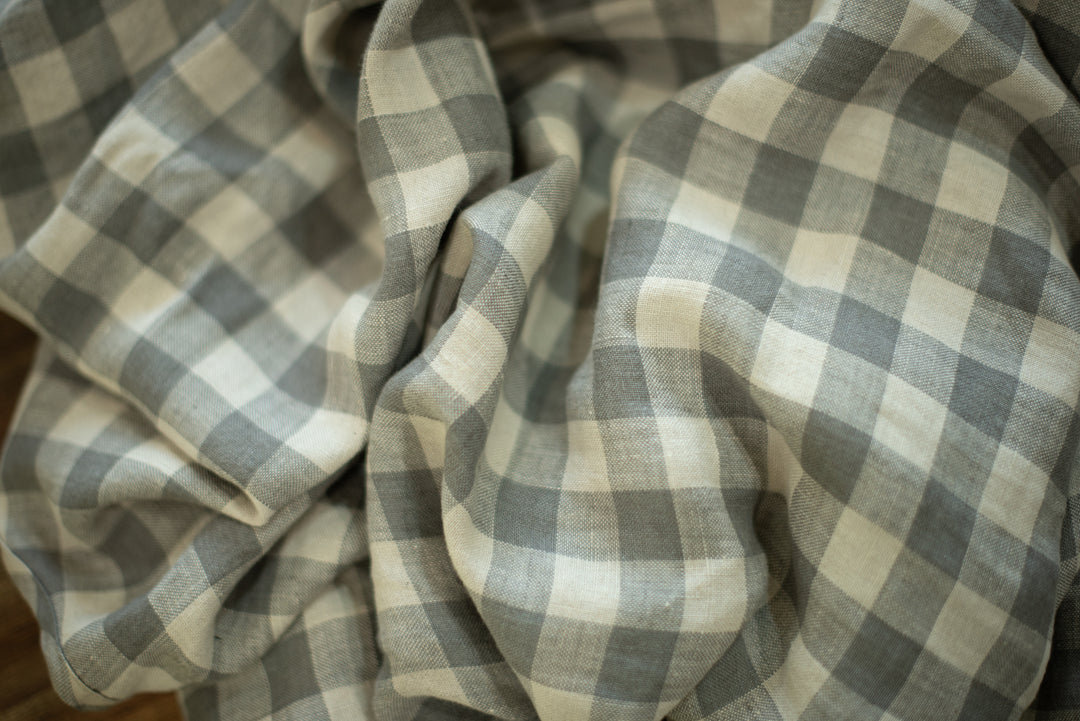 Grey Natural Gingham