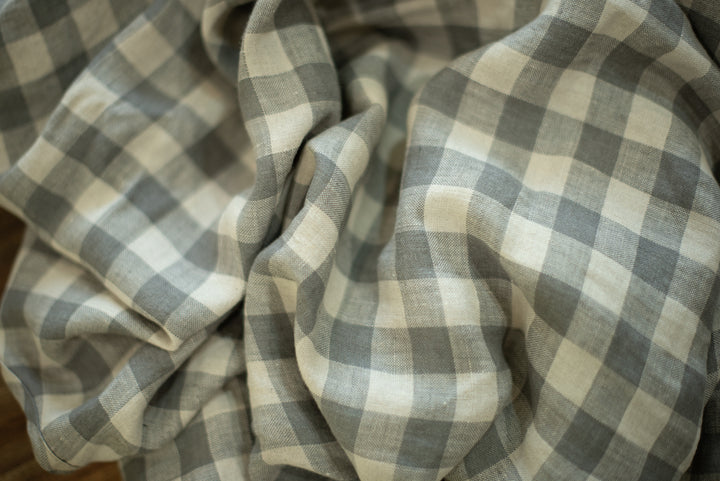 Grey Natural Gingham