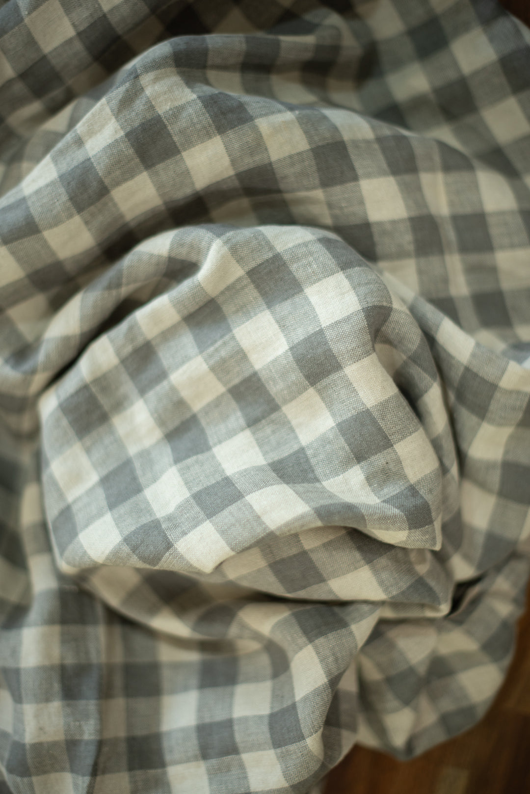 Grey Natural Gingham