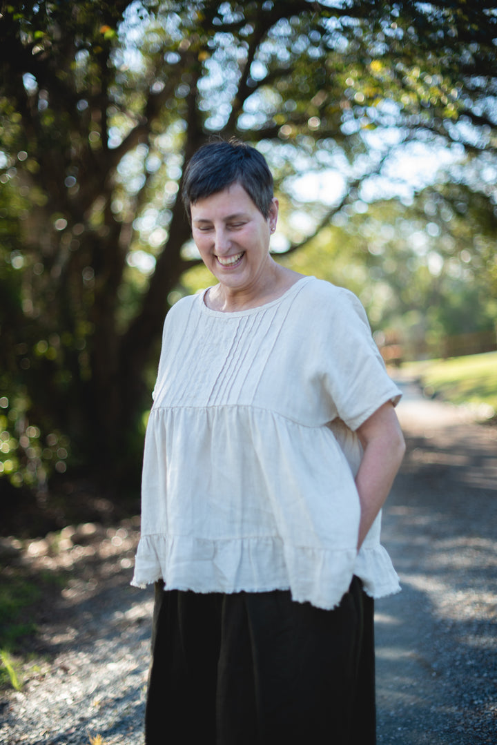 Audrey Linen Top - Made to Order