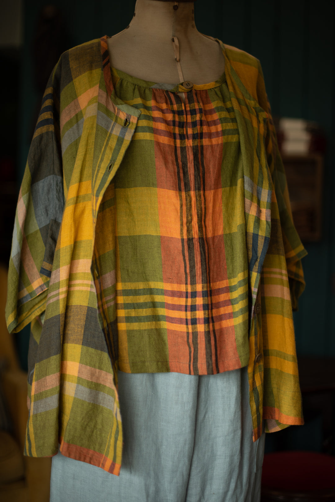 Breezy Tee - Citrus Check - Last one