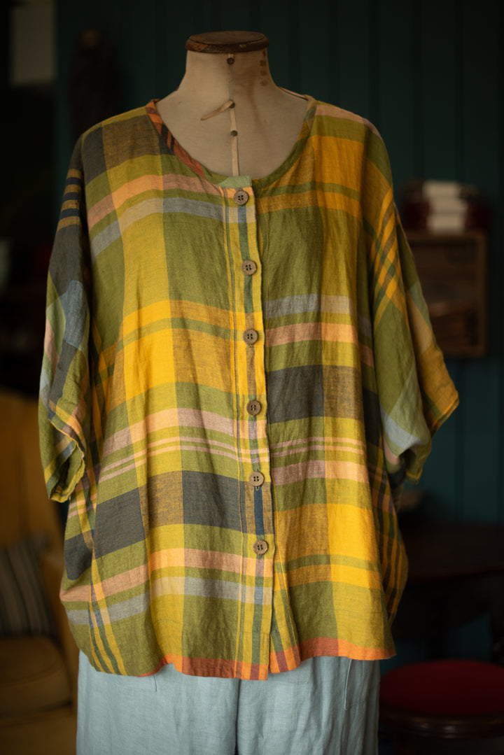 Breezy Tee - Citrus Check - Last one