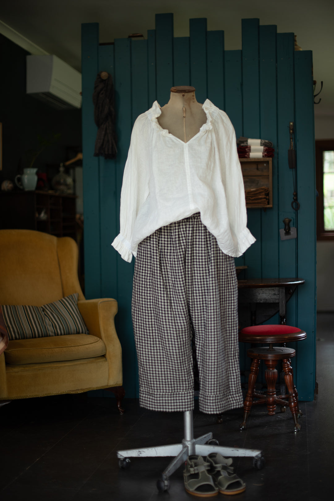 Weekender Linen Blouse - White Sheer Linen