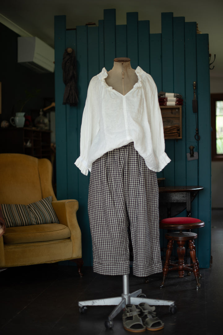 Weekender Linen Blouse - White Sheer Linen