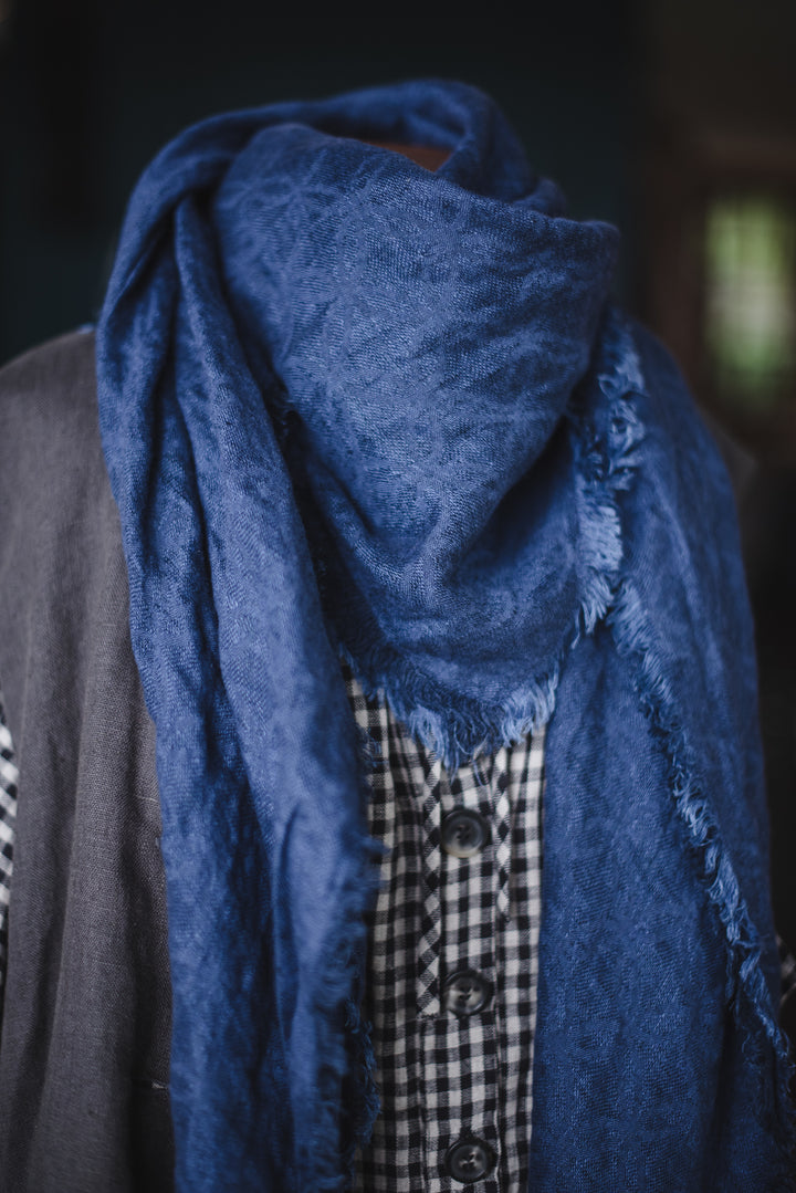 Linen Shawl/Wrap - Deep Ocean Blue PRE ORDER