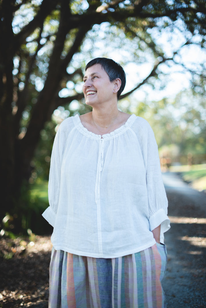 Wanderer Linen Blouse - SS 26/27 - White sheer