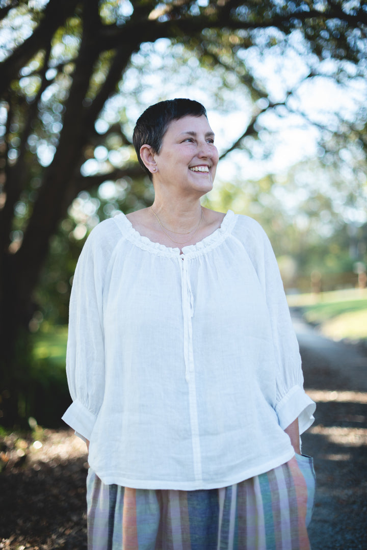 Wanderer Linen Blouse - SS 26/27 - White sheer