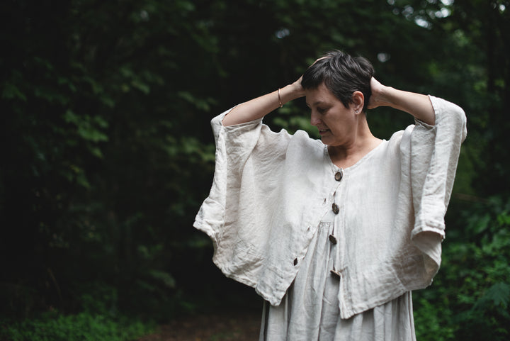 Flow linen Pop-Over top - made to order
