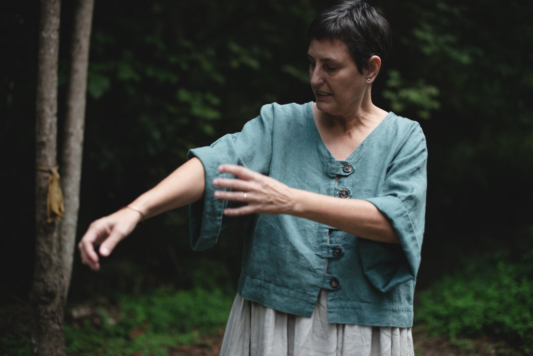 Button Bolero - linen - made to order