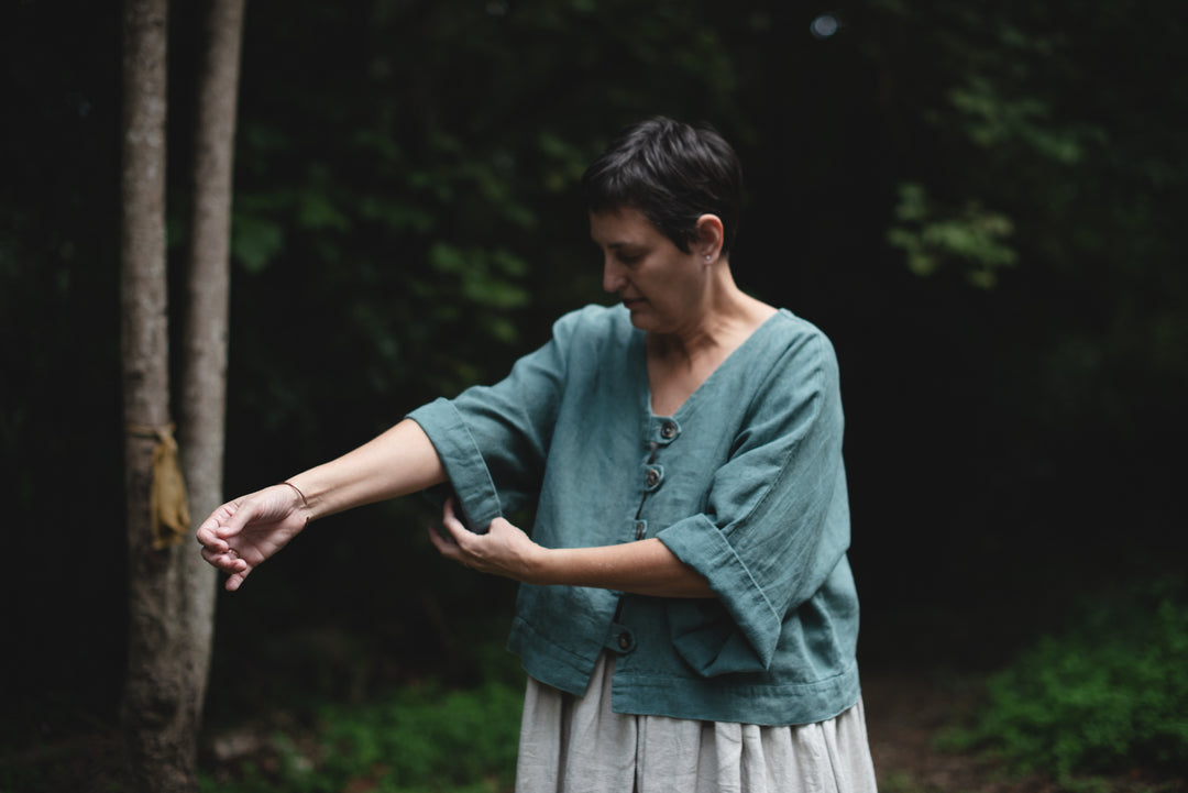 Button Bolero - linen - made to order