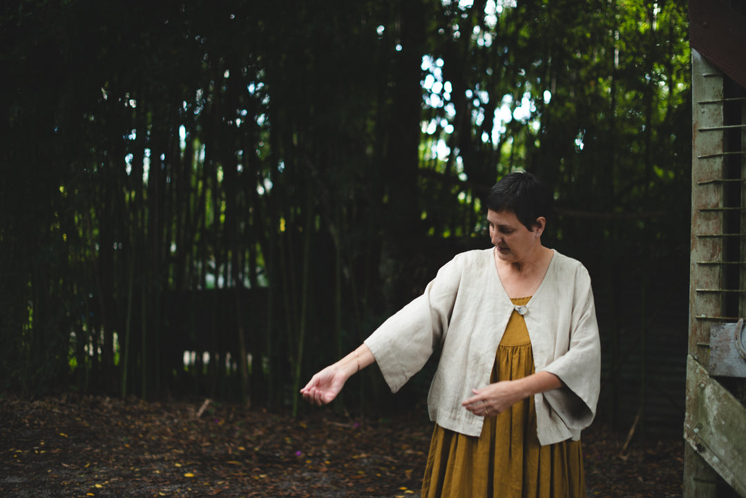 Button Bolero - linen - made to order