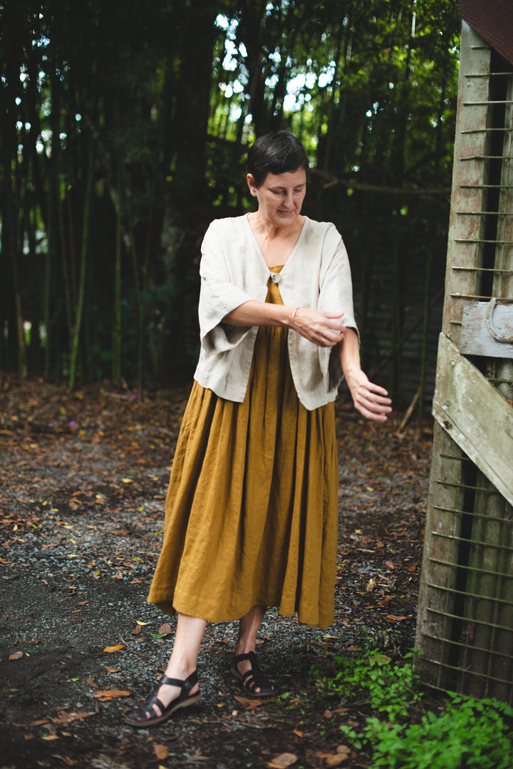 Button Bolero - linen - made to order